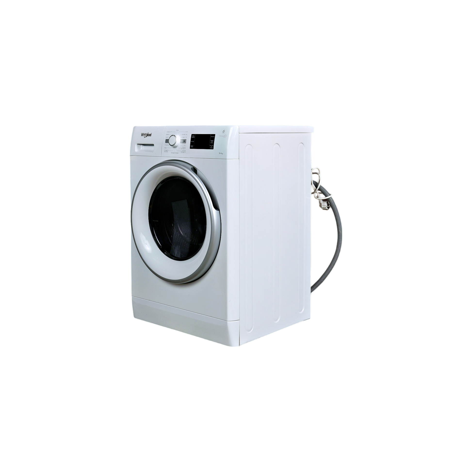 Lave-Linge Sechant 8 kg Reconditionné WHIRLPOOL FWDG86148WSFR : vue du côté droit