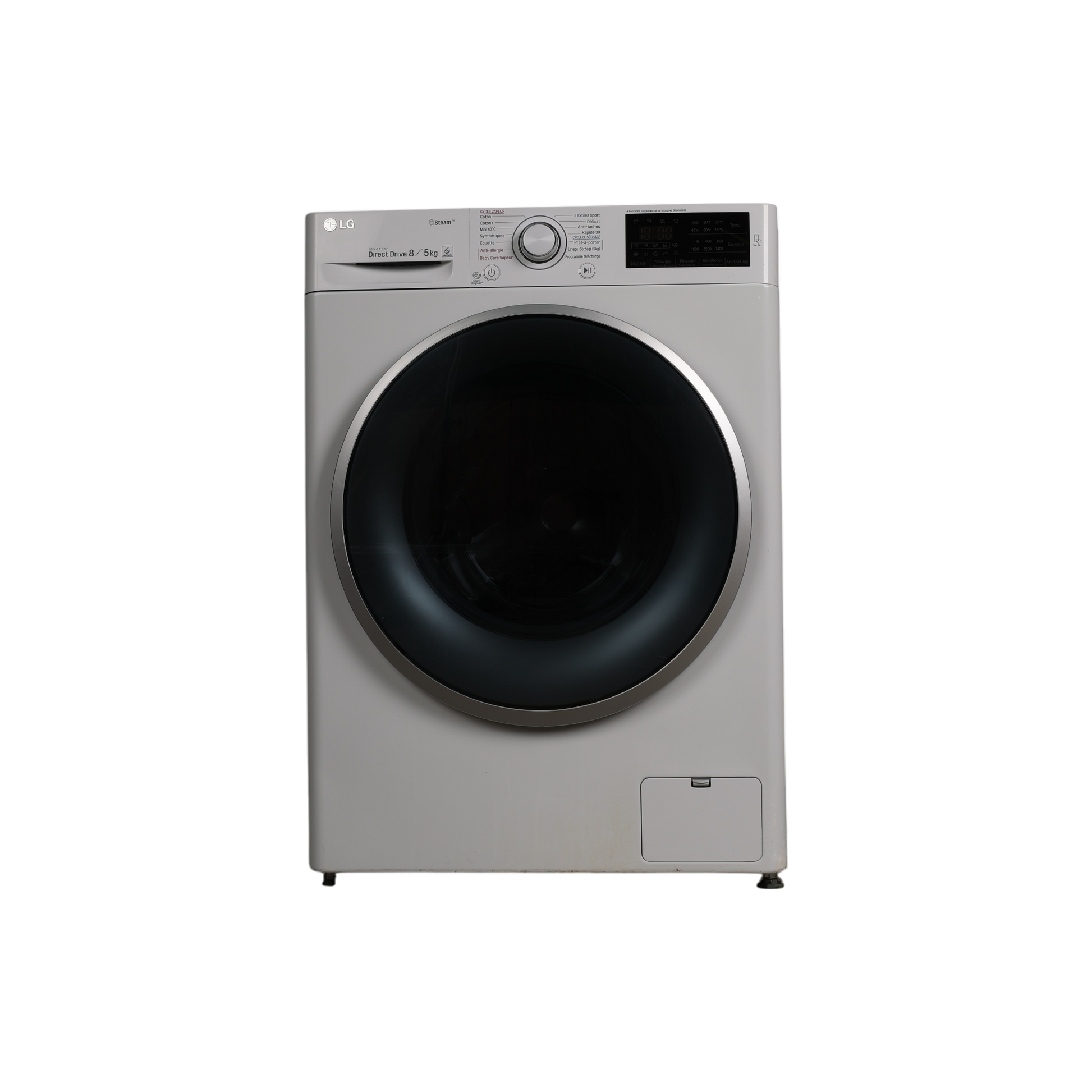 Lave-Linge Sechant 8 kg Reconditionné LG F854J61WRS : vue de face