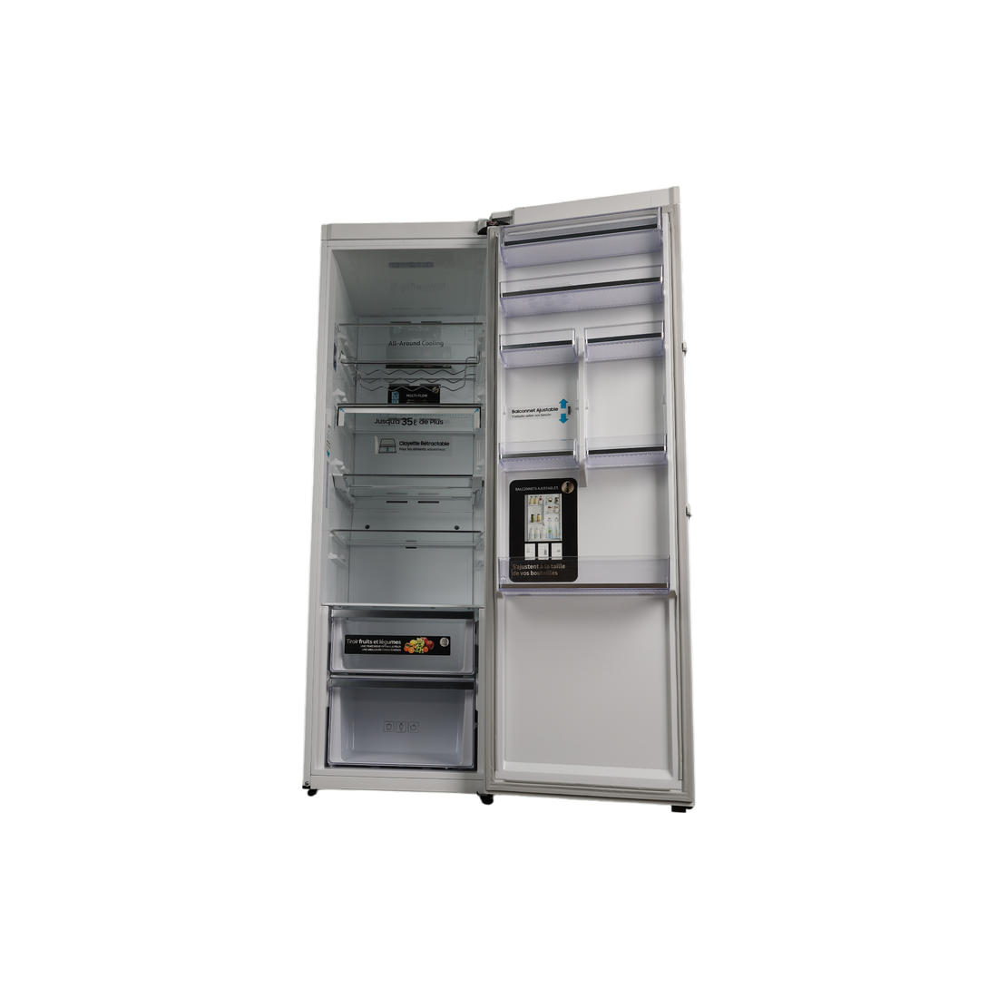 Réfrigérateur Une Porte 385 L Reconditionné SAMSUNG RR39M7130WW : vue de l'intérieur