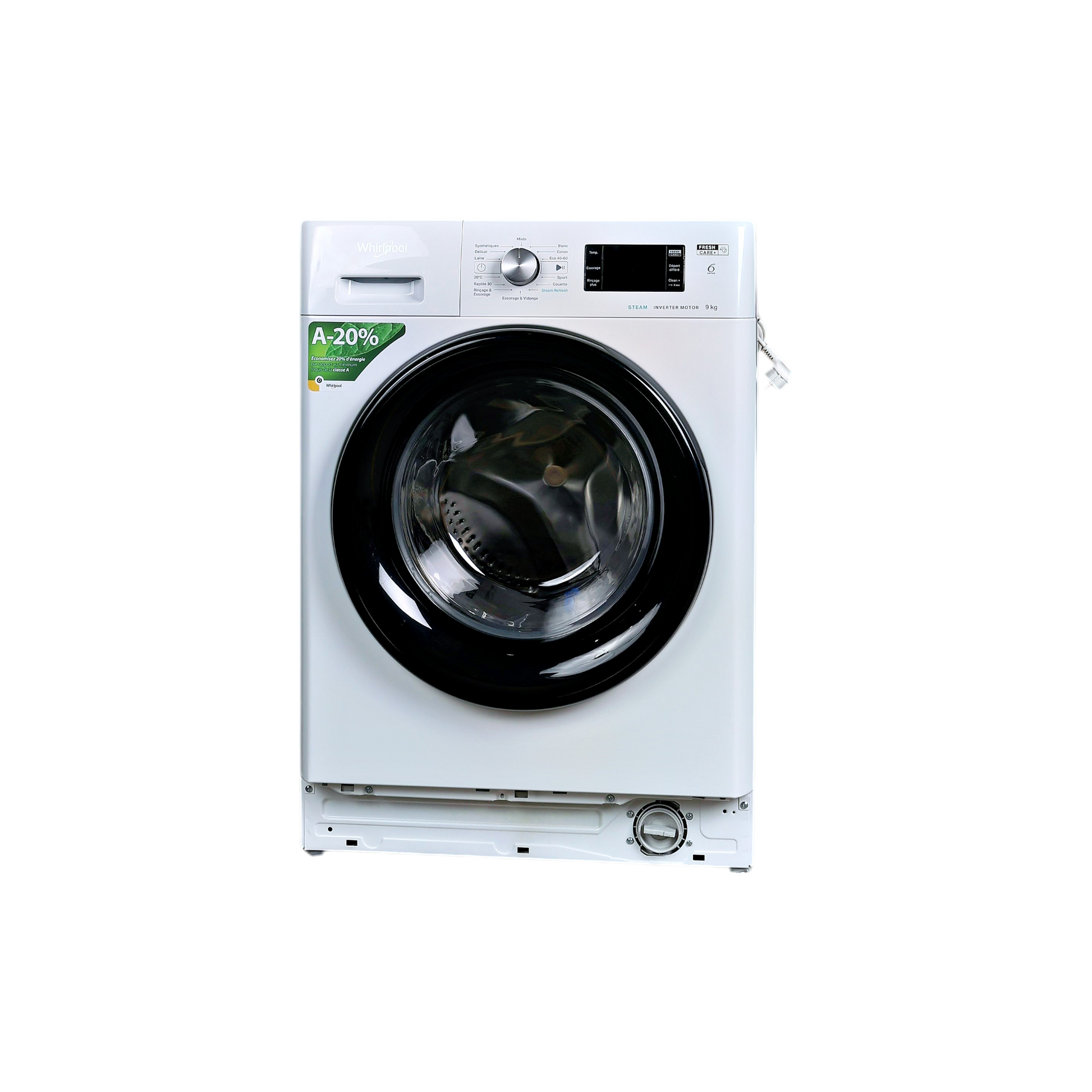 Lave-Linge Hublot 9 kg Reconditionné WHIRLPOOL FFBB9489BVFR : vue de face