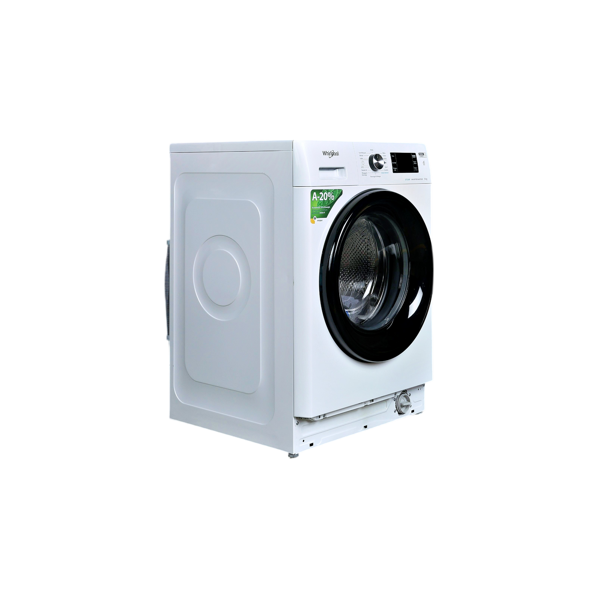 Lave-Linge Hublot 9 kg Reconditionné WHIRLPOOL FFBB9489BVFR : vue du côté gauche