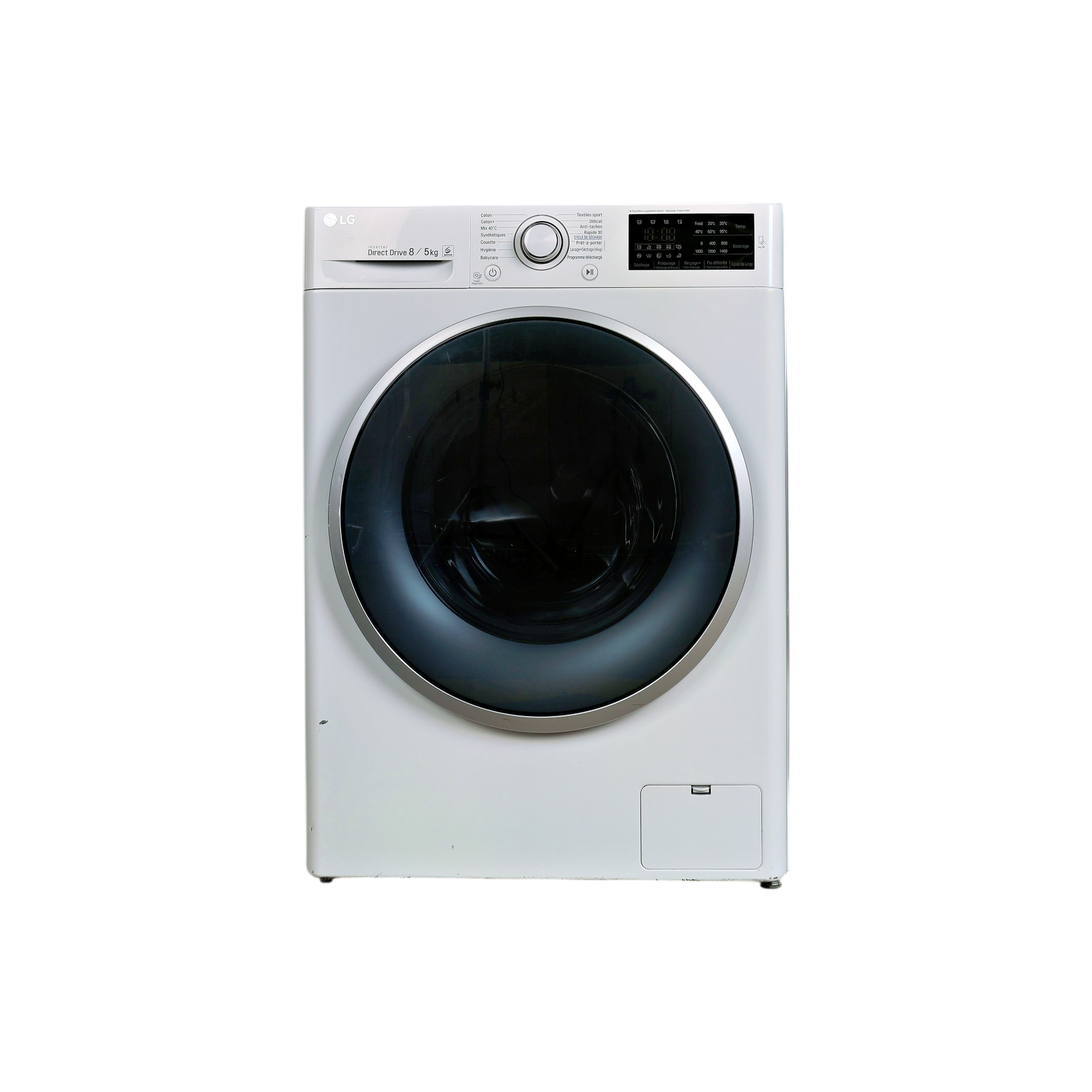 Lave-Linge Sechant 8 kg Reconditionné LG F854J60WR : vue de face