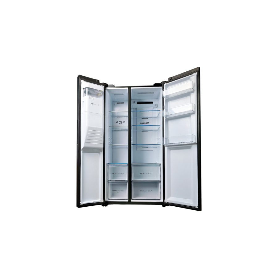 Réfrigérateur Américain 515 L Reconditionné HAIER HSR3918FIPB : vue de l'intérieur