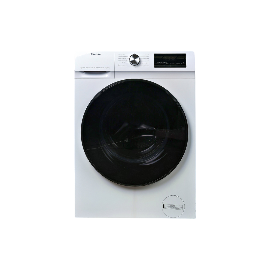 Lave-Linge Sechant 10 kg Reconditionné HISENSE WDQA1014EVJM : vue de face