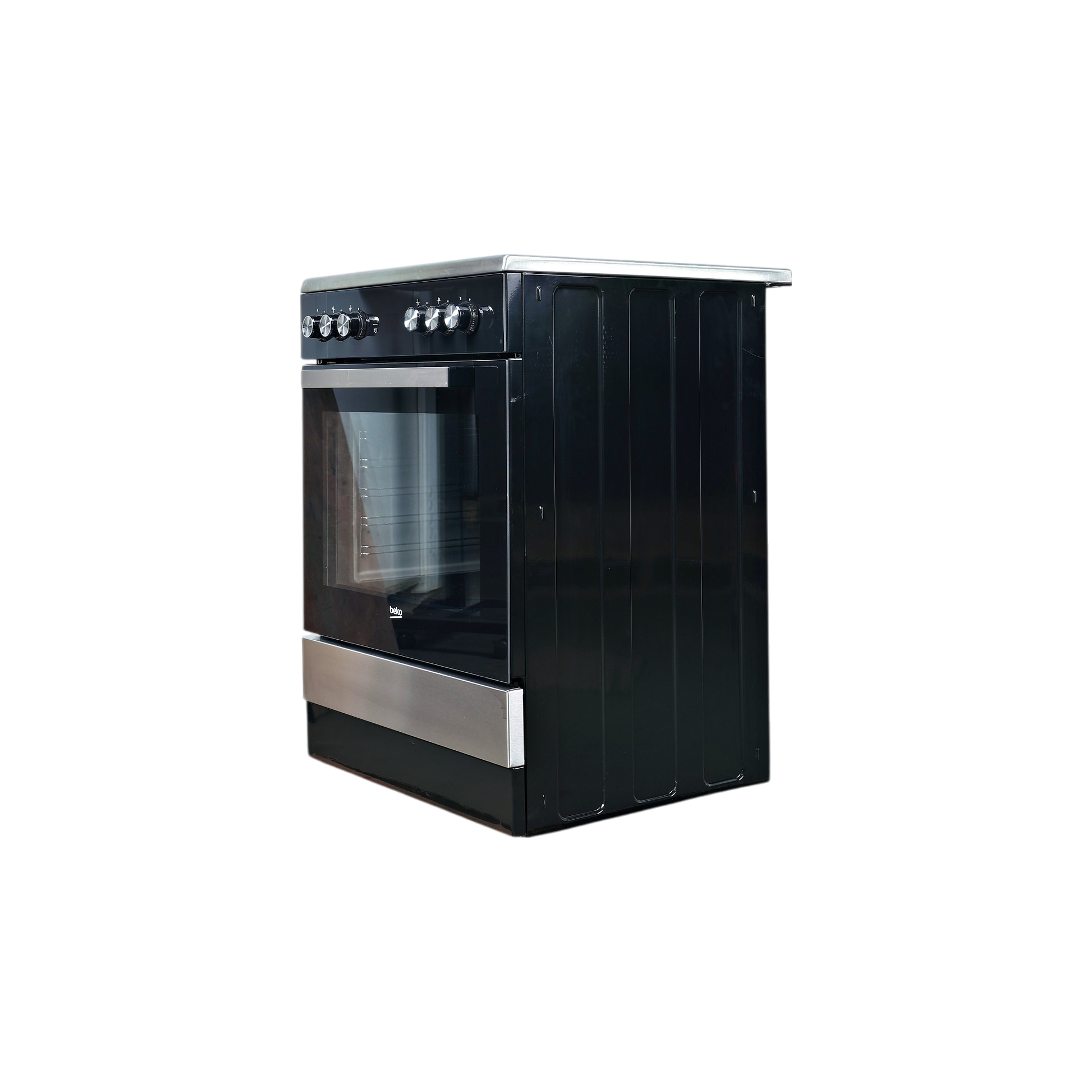 Cuisinière Vitrocéramique  Reconditionné BEKO FSE67301XCS : vue du côté gauche