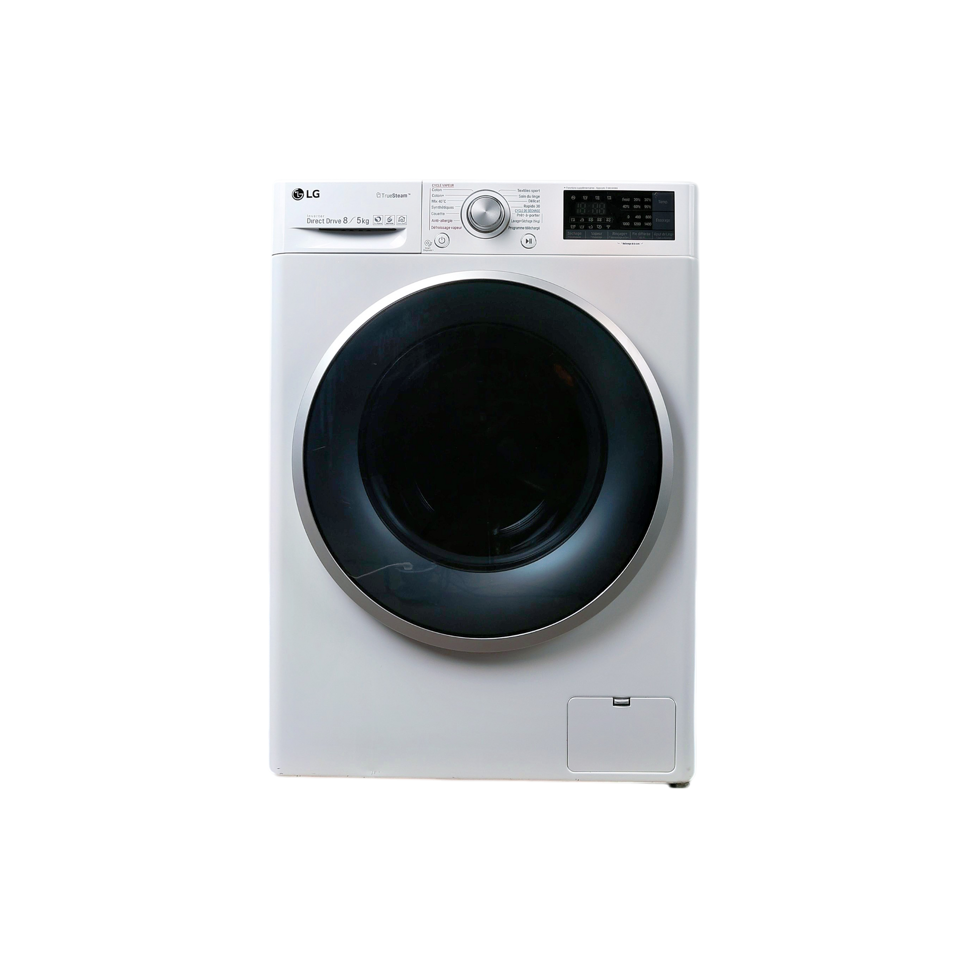 Lave-Linge Sechant 8 kg Reconditionné LG F854J71WRH : vue de face