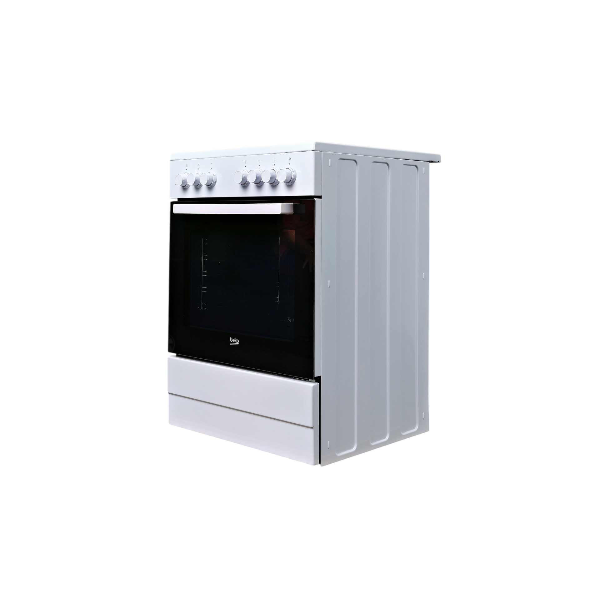 Cuisinière Vitrocéramique  Reconditionné BEKO FSE67100GWS : vue du côté gauche