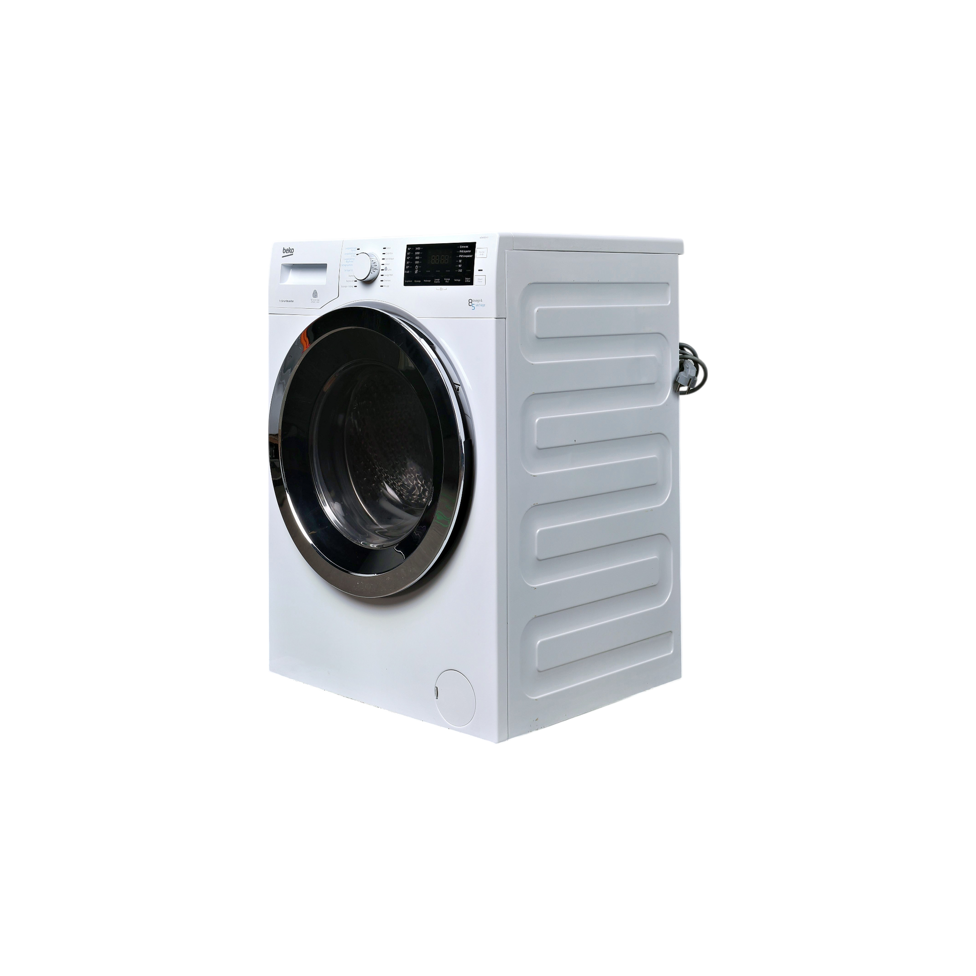 Lave-Linge Sechant 8 kg Reconditionné BEKO WDW85143 : vue du côté gauche