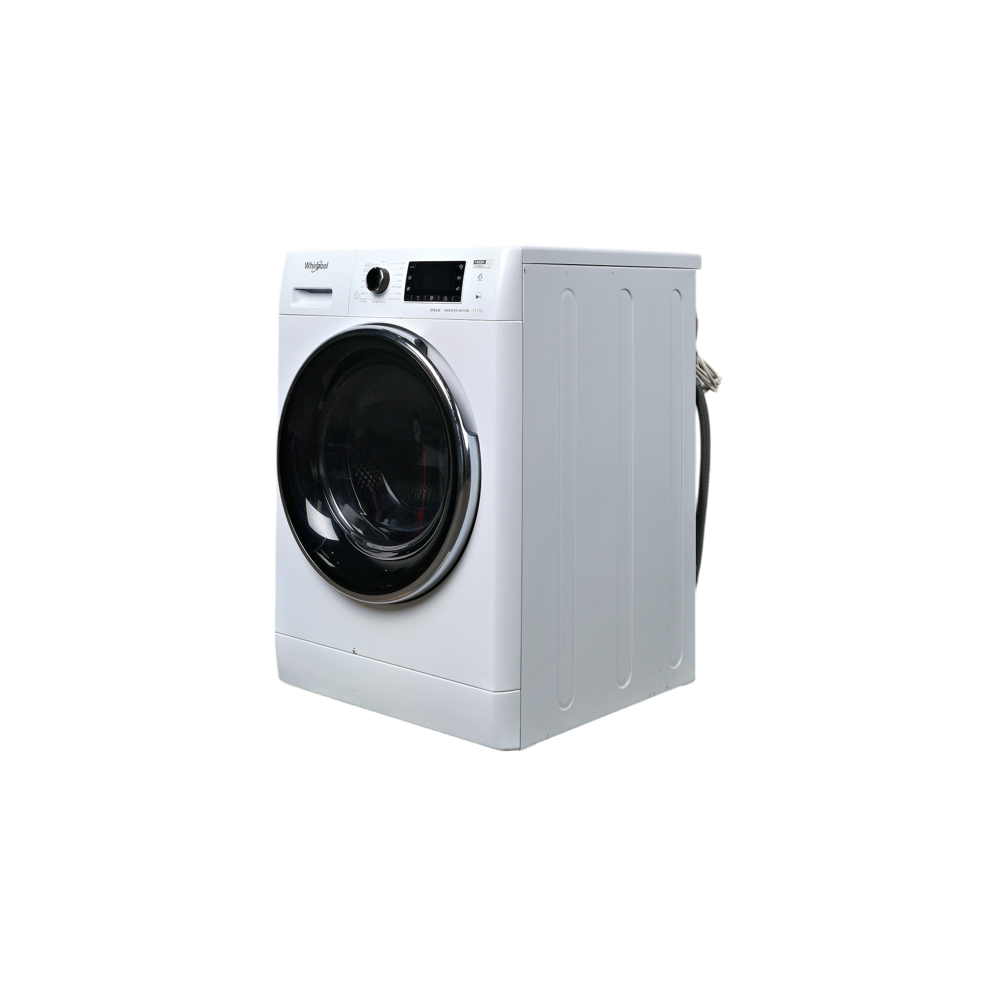 Lave-Linge Sechant 11 kg Reconditionné WHIRLPOOL FWDD1171582WBCVFRN : vue du côté gauche