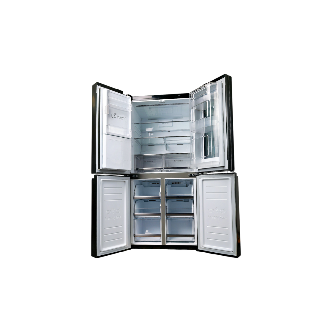 Réfrigérateur Multi-Portes 508 L Reconditionné LG GMX844MCKV : vue de l'intérieur