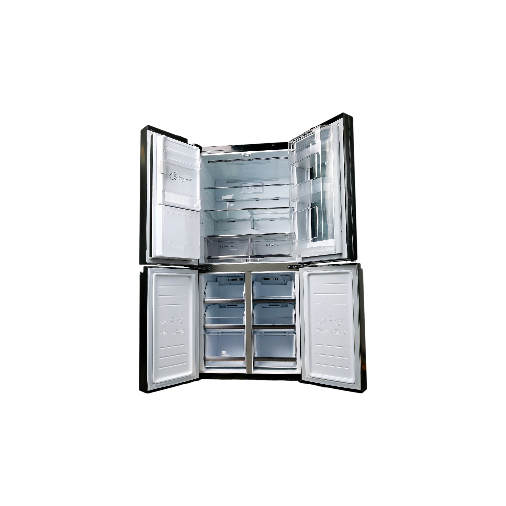 Réfrigérateur Multi-Portes 508 L Reconditionné LG GMX844MCKV : vue de l'intérieur