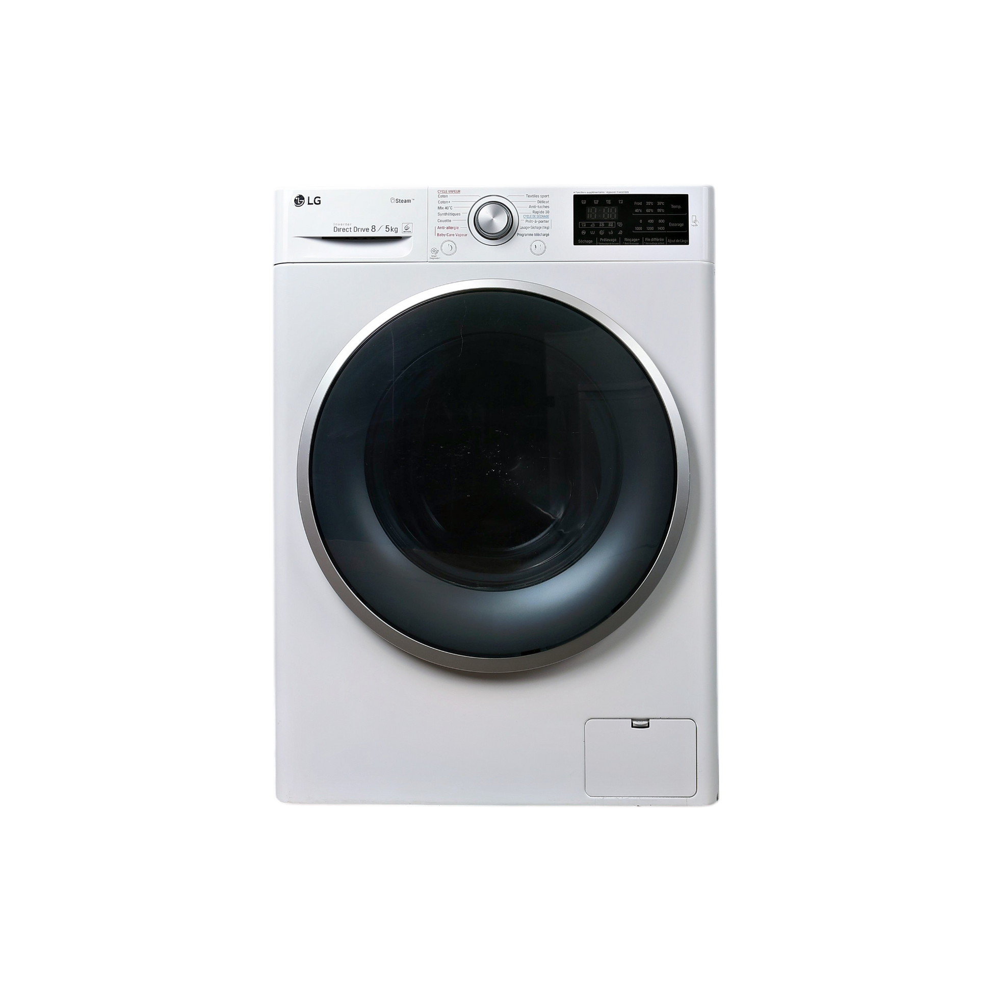 Lave-Linge Sechant 8 kg Reconditionné LG F854J61WRS : vue de face
