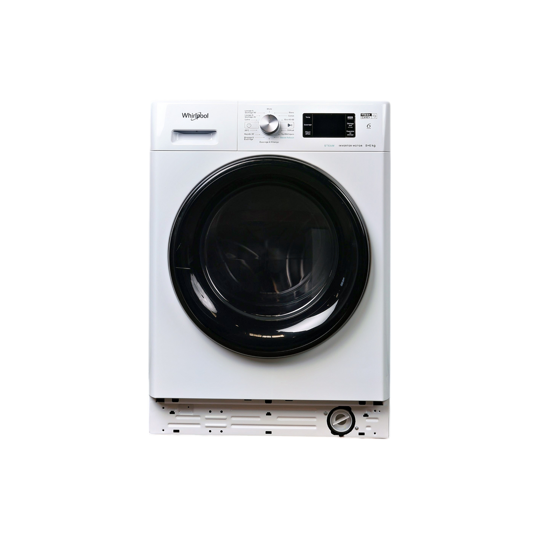 Lave-Linge Sechant 8 kg Reconditionné WHIRLPOOL FFWDB864369BVFR : vue de face