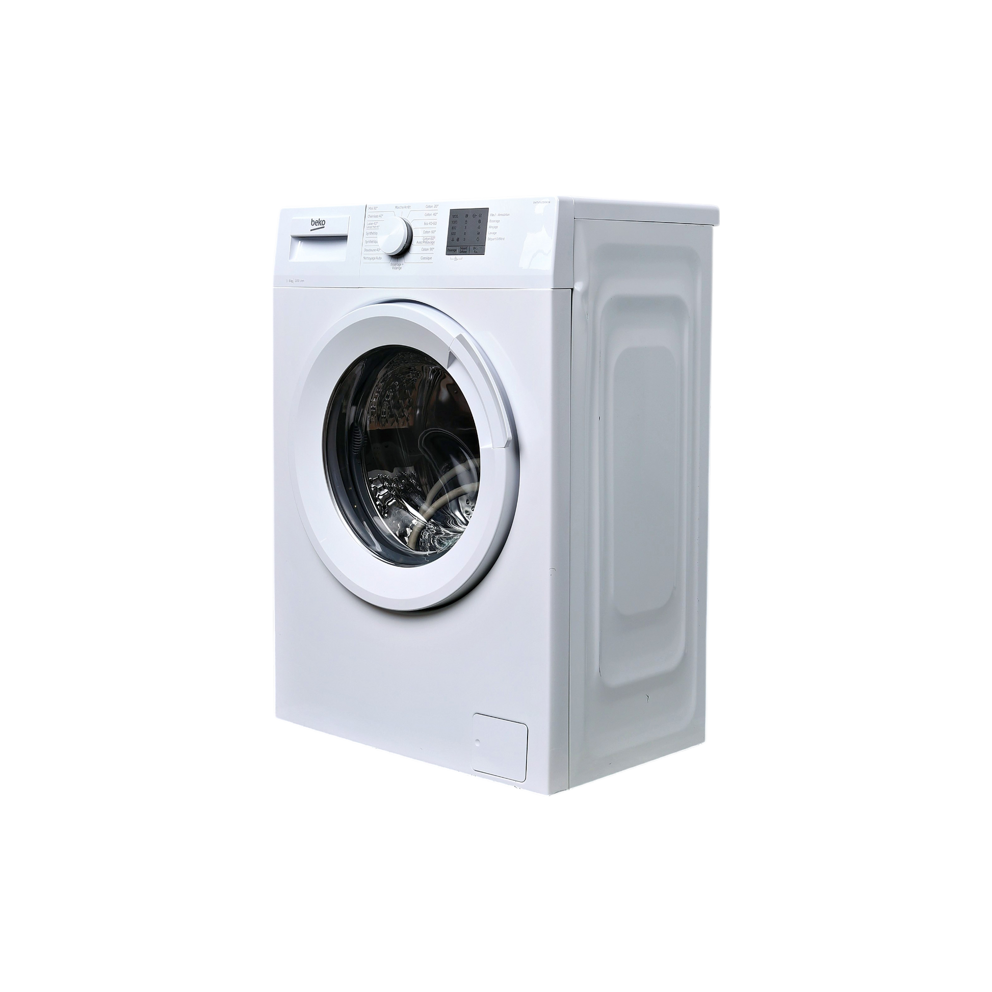 Lave-Linge Hublot 6 kg Reconditionné BEKO DWTV6621XW1W : vue du côté gauche