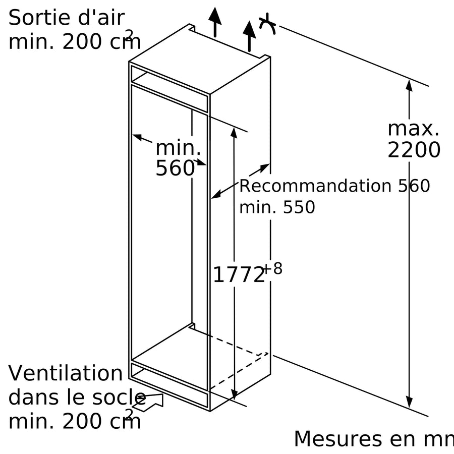 Congélateur Encastrable 212 Litres Reconditionné BOSCH GIN81VEE0