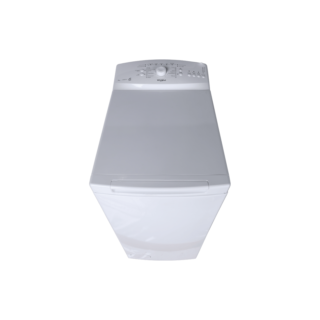 Lave-Linge Top 7 kg Reconditionné WHIRLPOOL TDLR7220L : vue du haut ouverture et commandes