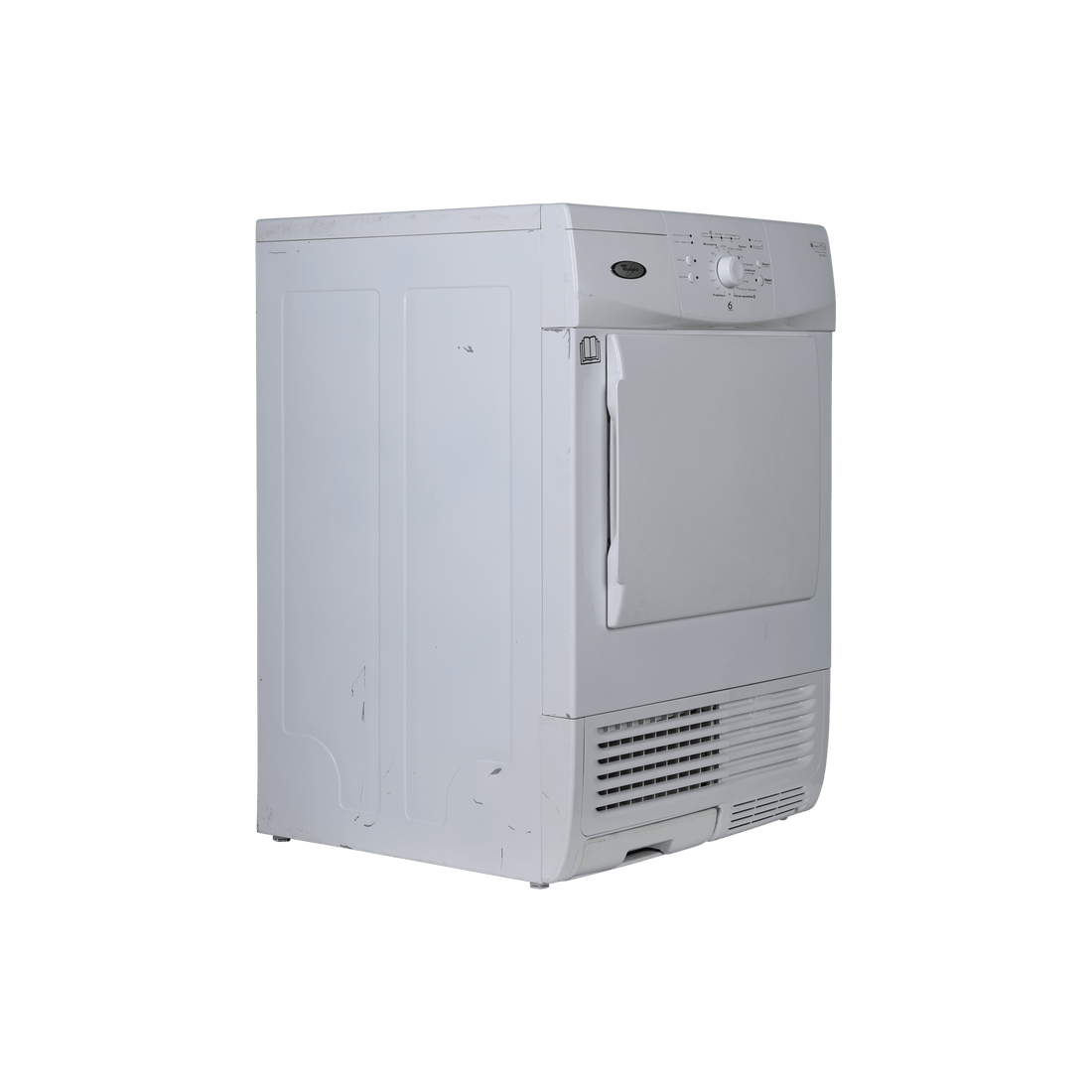 Seche-Linge Evacuation 8 kg Reconditionné WHIRLPOOL AWZ 3789 : vue du côté gauche