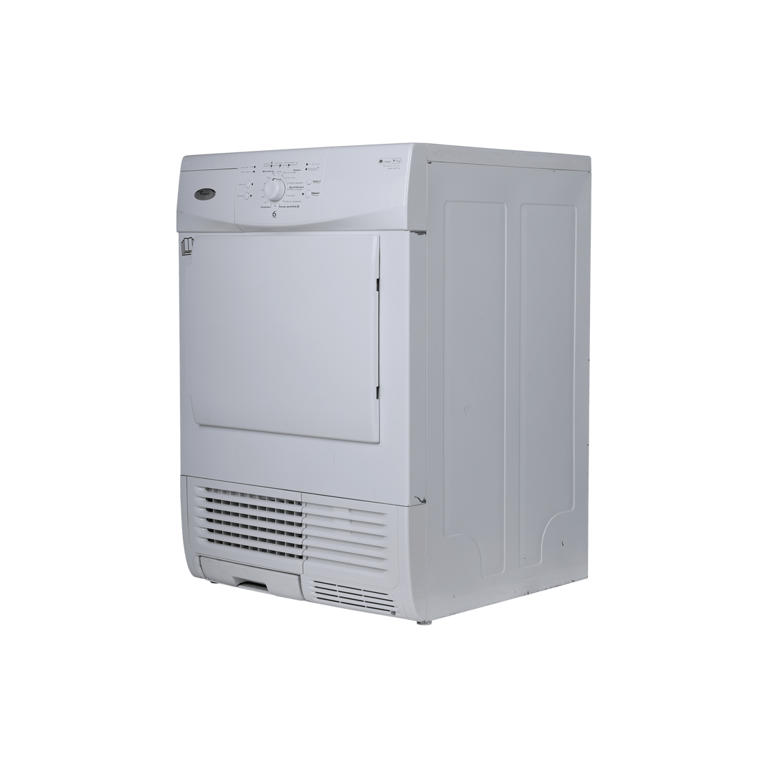 Seche-Linge Evacuation 8 kg Reconditionné WHIRLPOOL AWZ 3789 : vue du côté droit