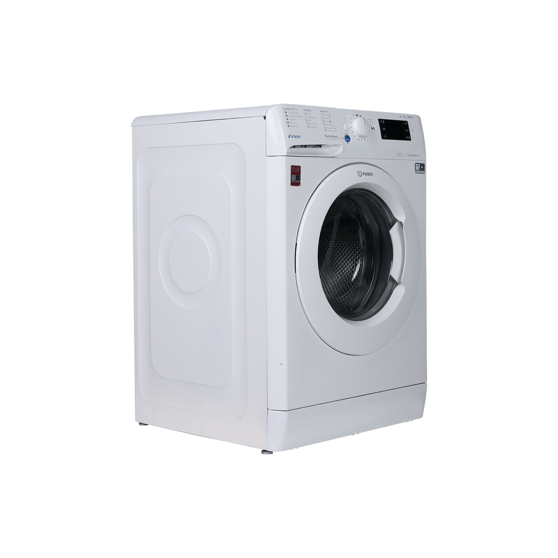 Lave-Linge Hublot 9 kg Reconditionné INDESIT BWE 91283X W FR : vue du côté gauche