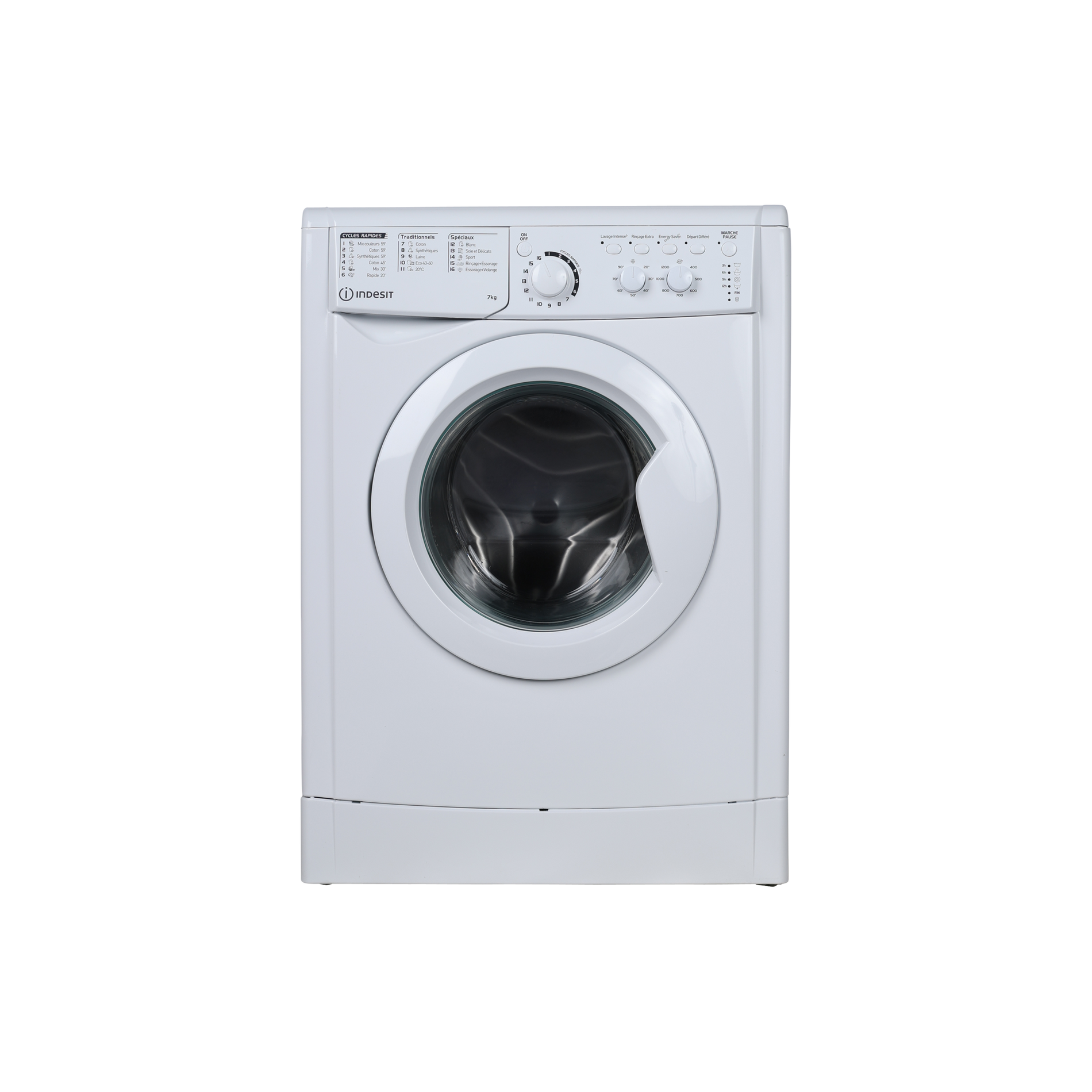 Lave-Linge Hublot 7 kg Reconditionné INDESIT EWC71252WFR N : vue de face