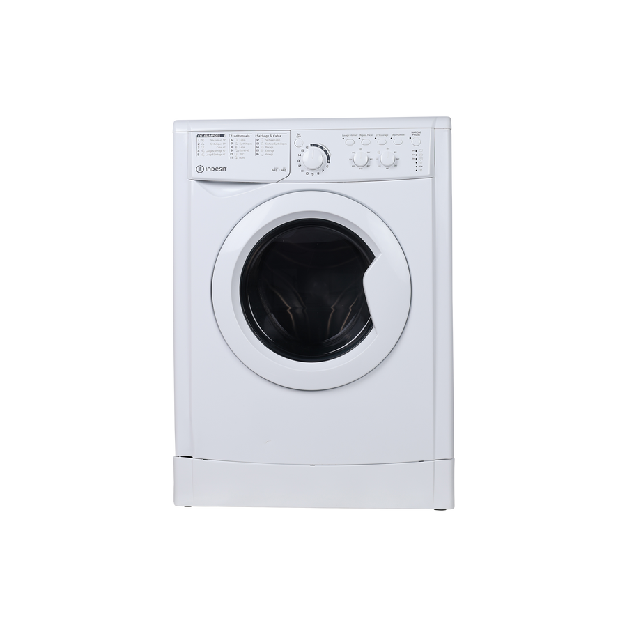 Lave-Linge Sechant 6 kg Reconditionné INDESIT EWDC651251WFRN : vue de face