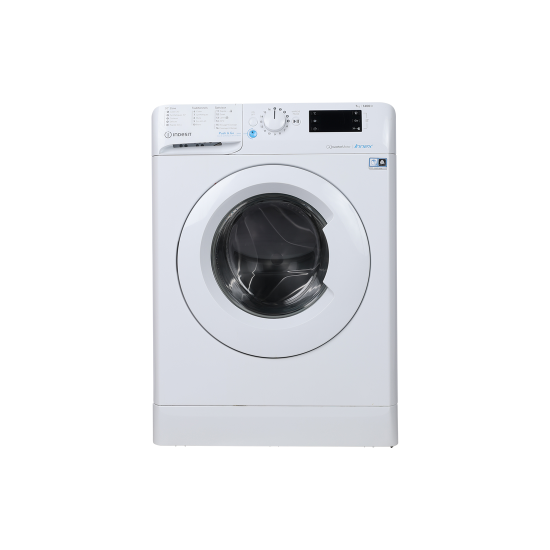 Lave-Linge Hublot 7 kg Reconditionné INDESIT EWE 71483 W EU : vue de face
