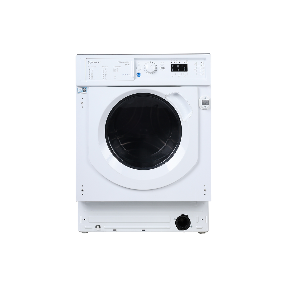 Lave-Linge Sechant 8 kg Reconditionné INDESIT BI WDIL 861484 EU : vue de face
