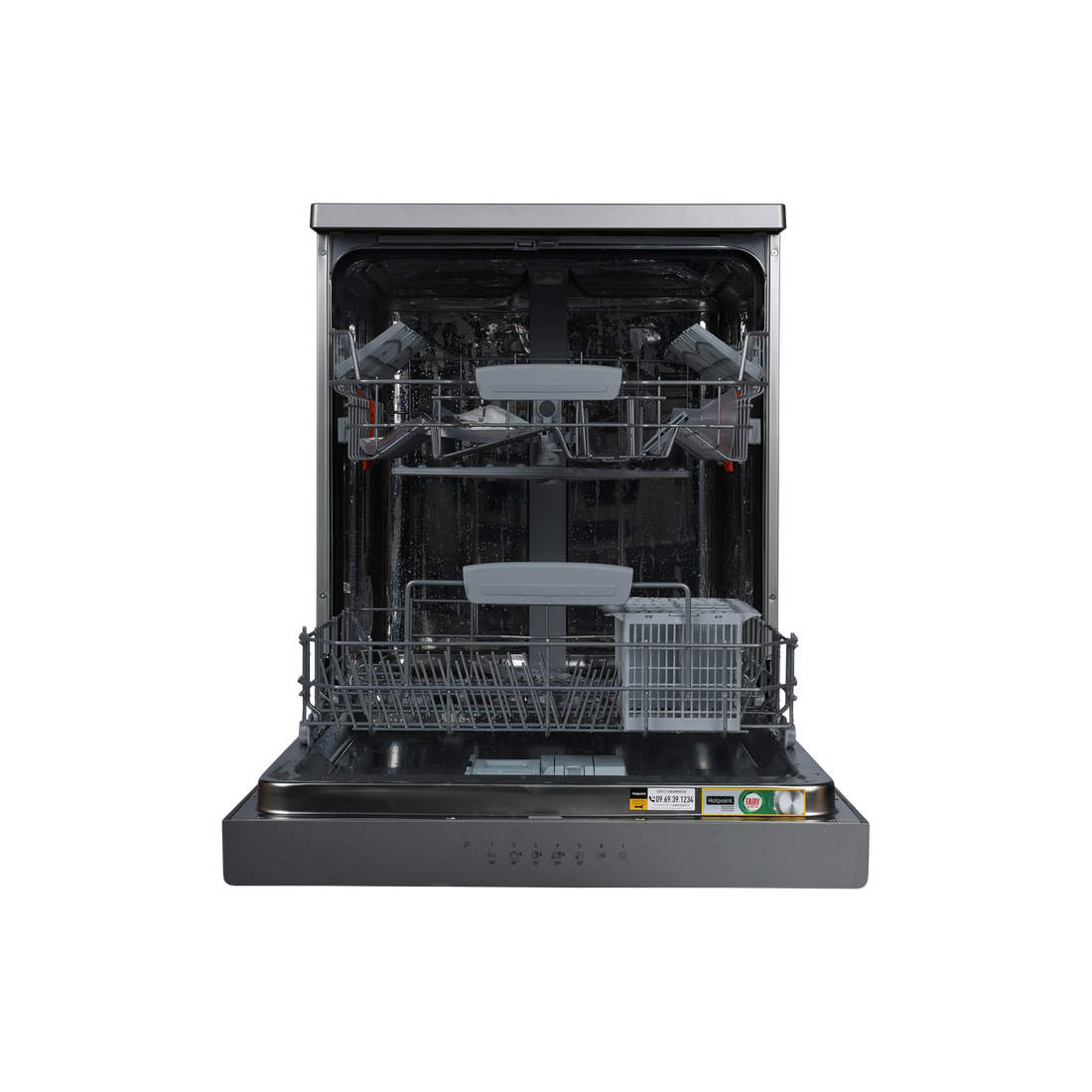 Lave-Vaisselle Pose Libre 14 Cvts Reconditionné HOTPOINT ARISTON HF3C33WX : vue de l'intérieur