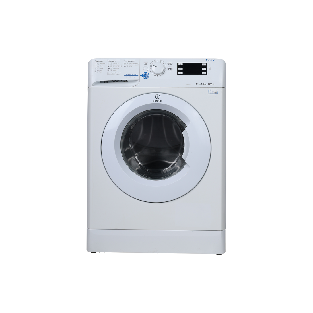 Lave-Linge Hublot 7 kg Reconditionné INDESIT XWE 71452 WSG FR : vue de face