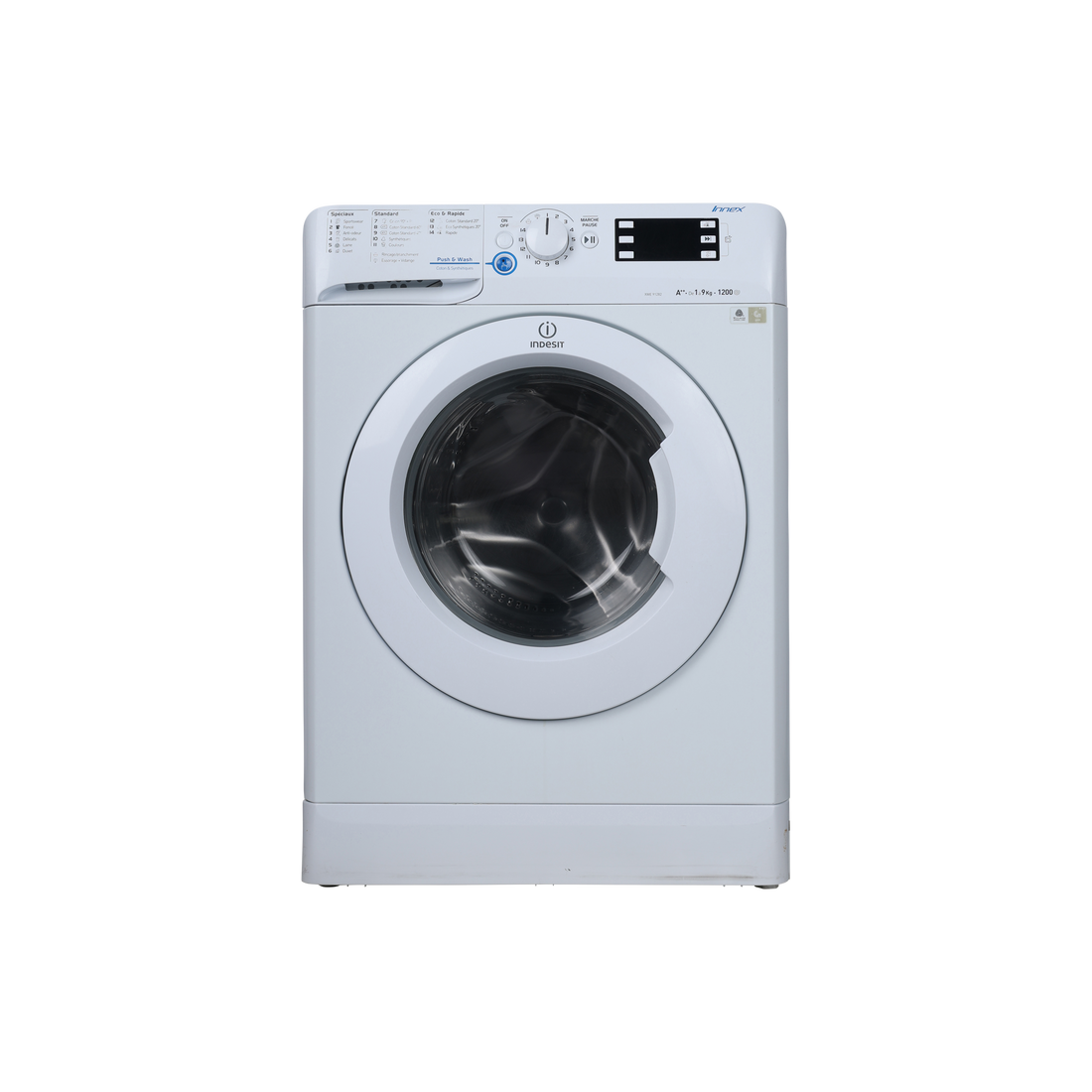 Lave-Linge Hublot 9 kg Reconditionné INDESIT XWE 91282X W FR : vue de face