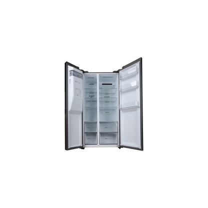 Réfrigérateur Américain 515 L Reconditionné HAIER HSR3918FIMP : vue de l'intérieur