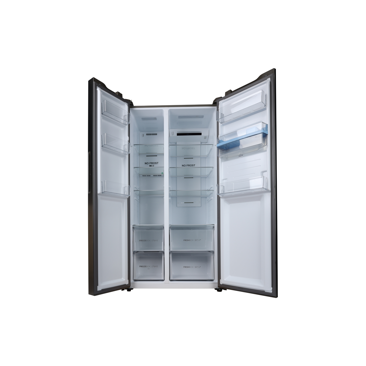 Réfrigérateur Américain 521 L Reconditionné HAIER HSR5918DWMP : vue de l'intérieur
