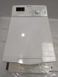 Lave-Linge Top 6 kg Reconditionné INDESIT BTWHS62300FRN : vue du haut ouverture et commandes