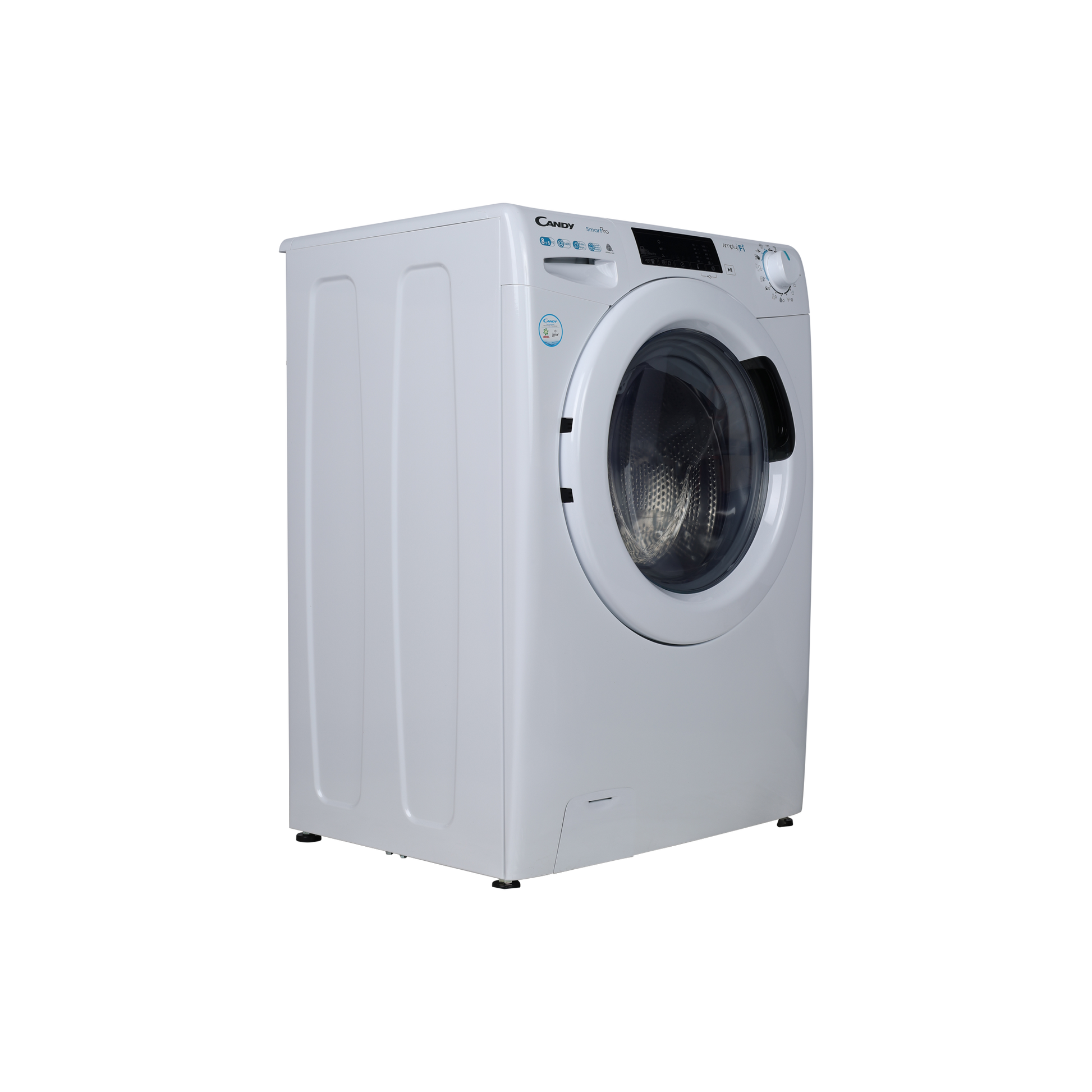 Lave-Linge Sechant 8 kg Reconditionné CANDY CSOW4855TWE/1-S : vue du côté gauche à 90 degré