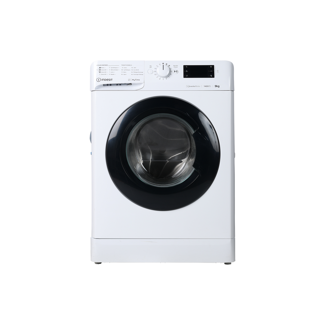 Lave-Linge Hublot 9 kg Reconditionné INDESIT MTWED91495WKFR : vue de face