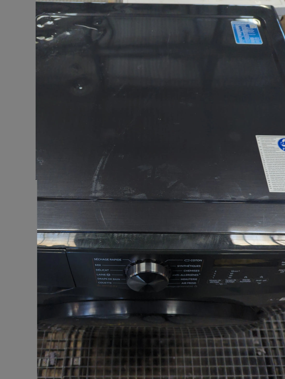 Seche-Linge Condensation 16 kg Reconditionné SAMSUNG DV16T8520BV : vue du haut ouverture et commandes