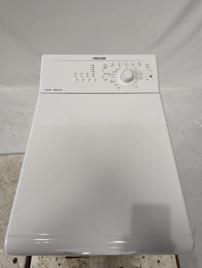 Lave-Linge Top 5 kg Reconditionné PROLINE PTL5100/N : vue du haut ouverture et commandes