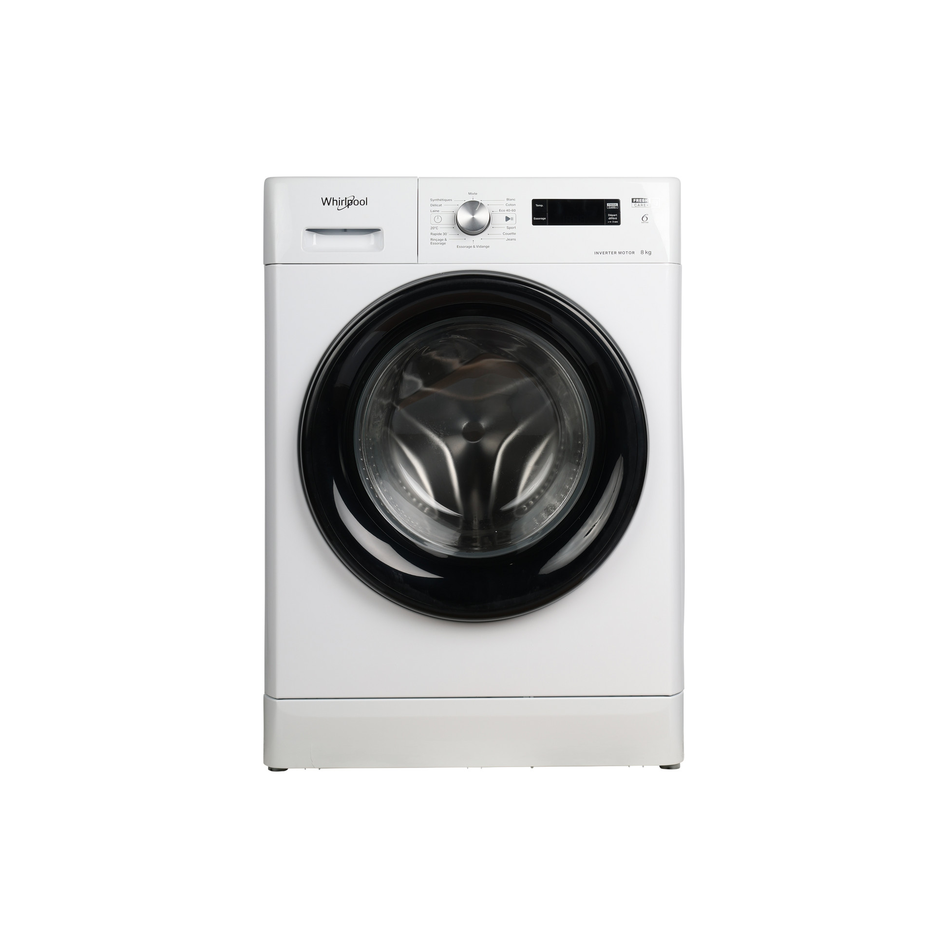 Lave-Linge Hublot 8 kg Reconditionné WHIRLPOOL FFS8258BFR : vue de face