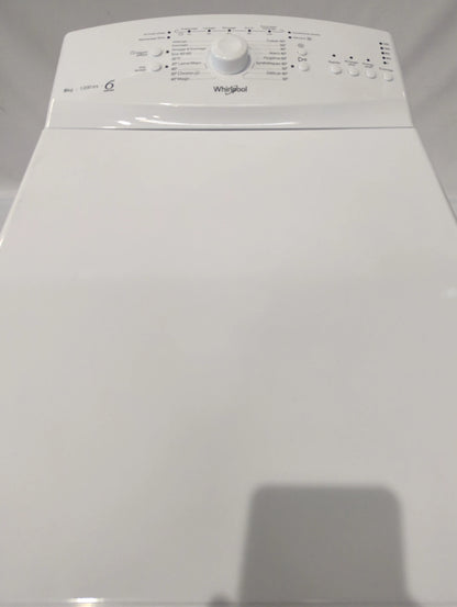 Lave-Linge Top 6 kg Reconditionné WHIRLPOOL TDLR6240LFR/N : vue du haut ouverture et commandes