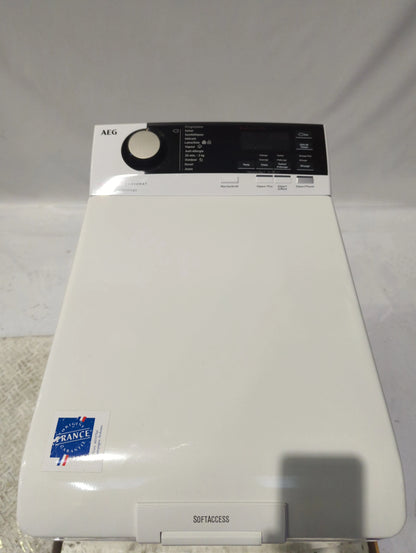 Lave-Linge Top 7 kg Reconditionné AEG L7TBD734E : vue du haut ouverture et commandes