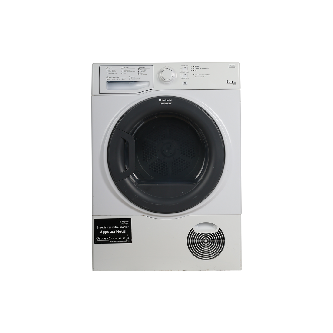 Seche-Linge Condensation 9 kg Reconditionné HOTPOINT TCS 93 BGH FR : vue de face