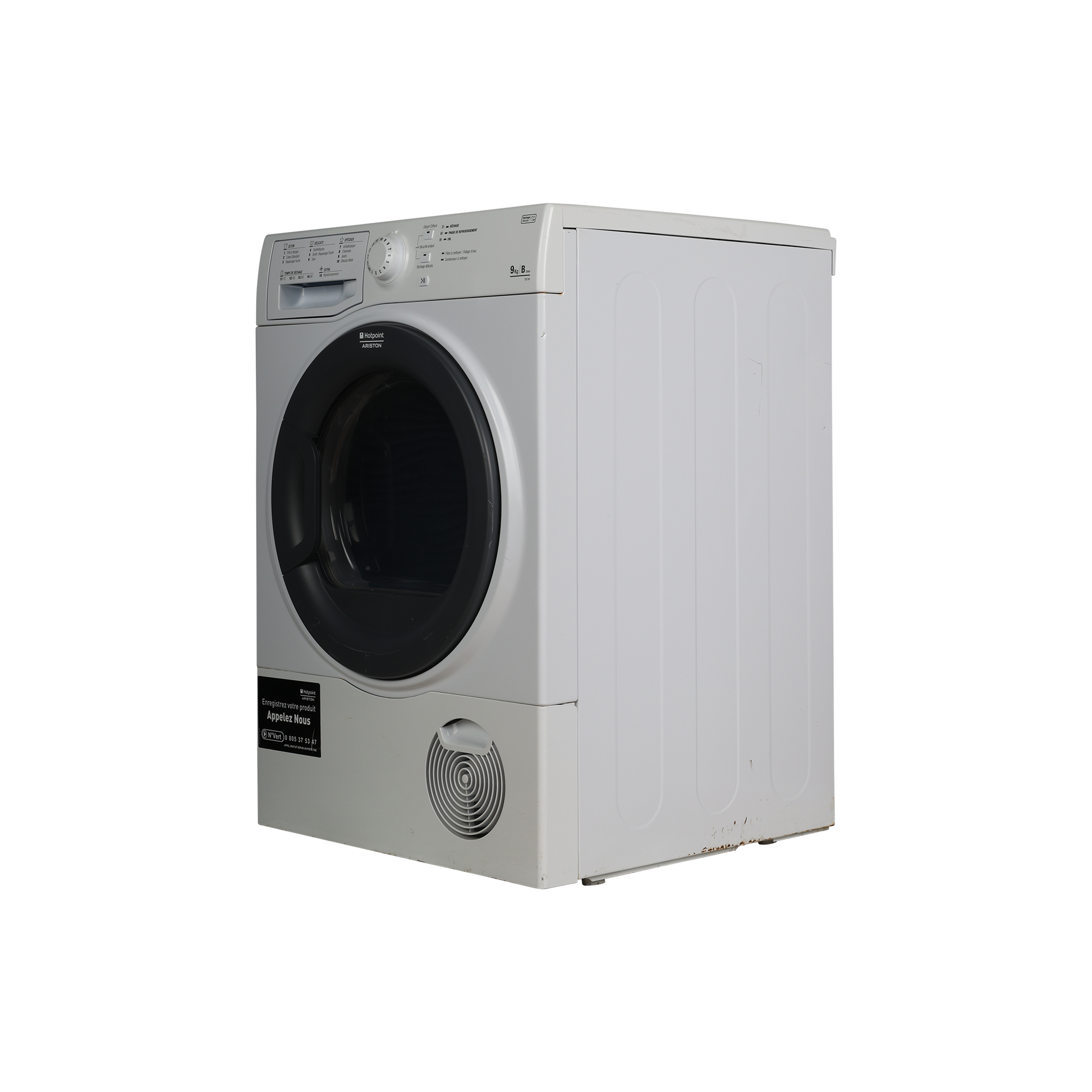 Seche-Linge Condensation 9 kg Reconditionné HOTPOINT TCS 93 BGH FR : vue du côté gauche