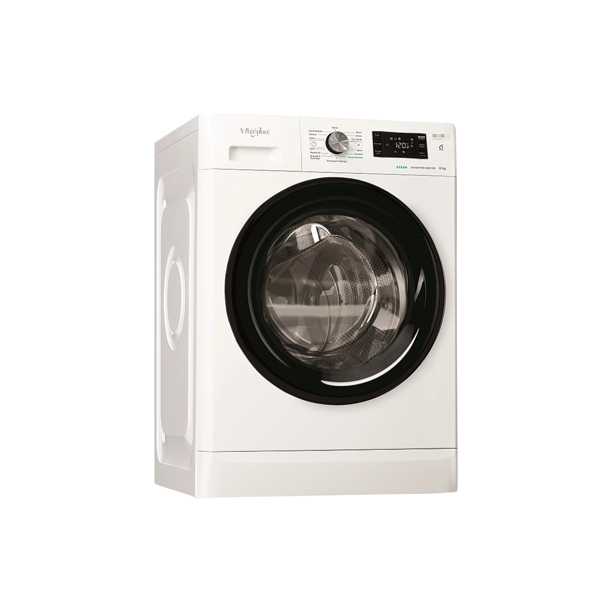 Lave-Linge Hublot 8 kg Reconditionné WHIRLPOOL FFB8258BVFR : vue du côté gauche
