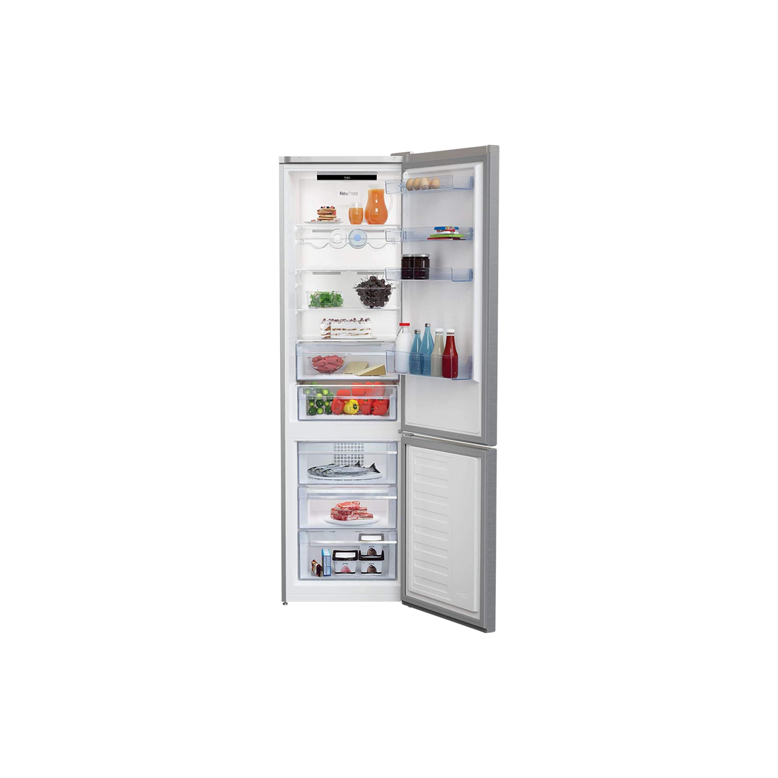 Réfrigérateur Avec Congélateur 362 L Reconditionné BEKO RCNA406E60XBN : vue de l'intérieur