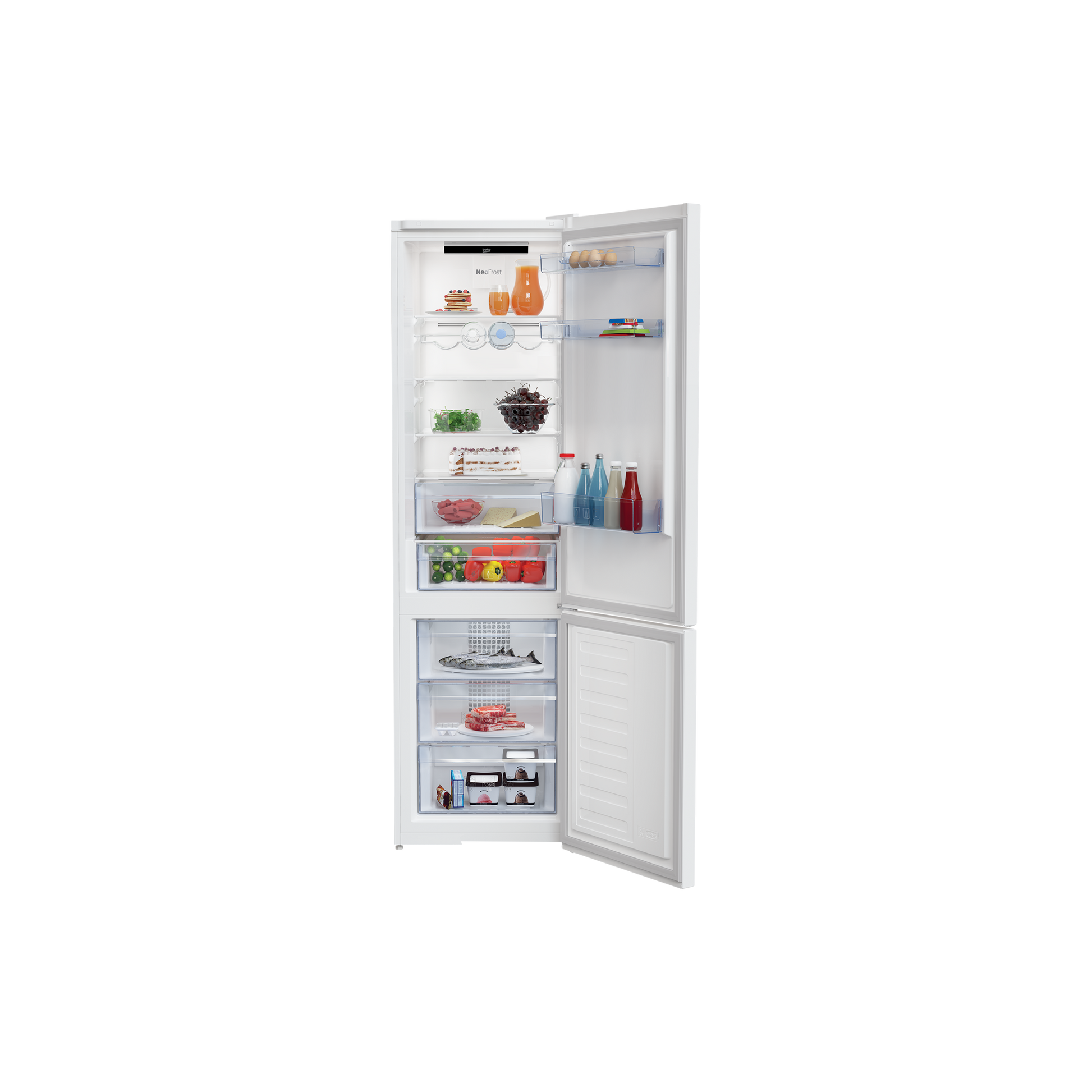 Réfrigérateur Avec Congélateur 362 L Reconditionné BEKO RCNA406E60WN : vue de l'intérieur