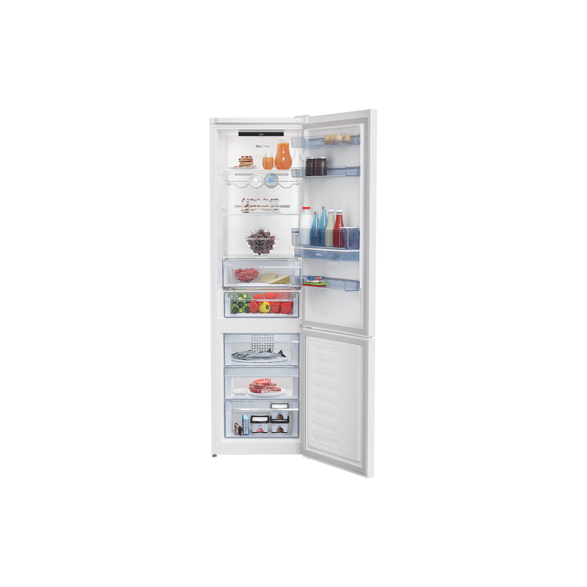 Réfrigérateur Avec Congélateur 362 L Reconditionné BEKO RCNA406E40DZWN : vue de l'intérieur