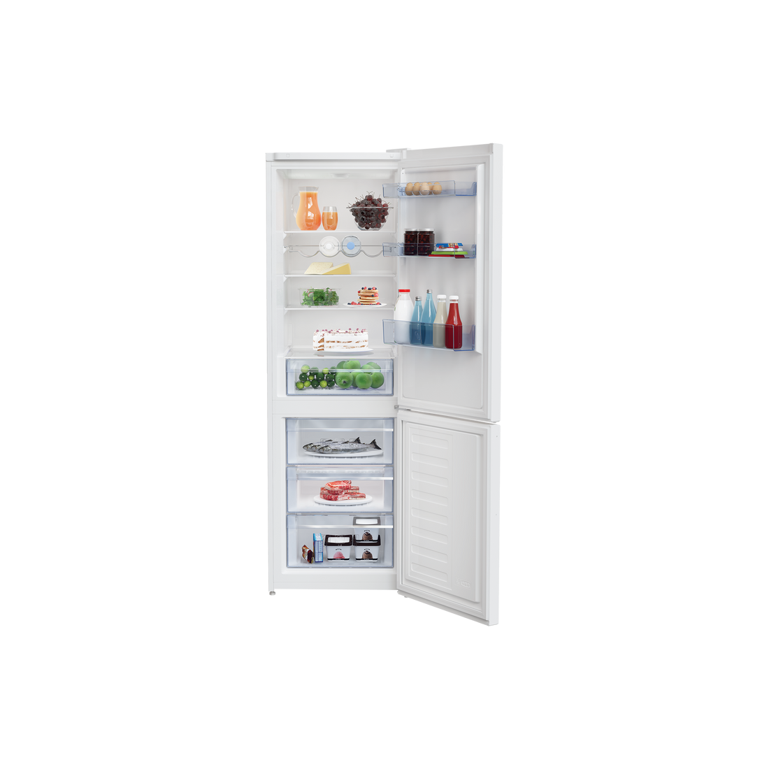 Réfrigérateur Avec Congélateur 343 L Reconditionné BEKO RCSA366K30W : vue de l'intérieur