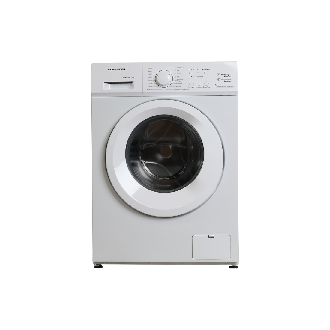 Lave-Linge Hublot 6 kg Reconditionné SCHNEIDER SCFL6100 : vue de face