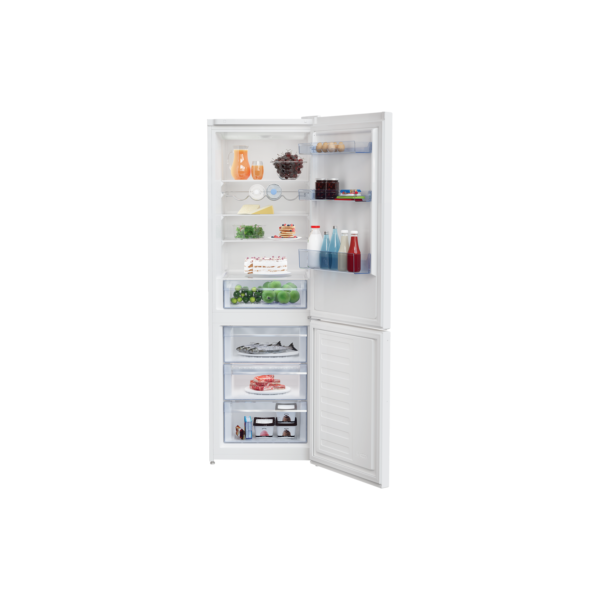 Réfrigérateur Avec Congélateur 343 L Reconditionné BEKO RCSA366K30W : vue de l'intérieur