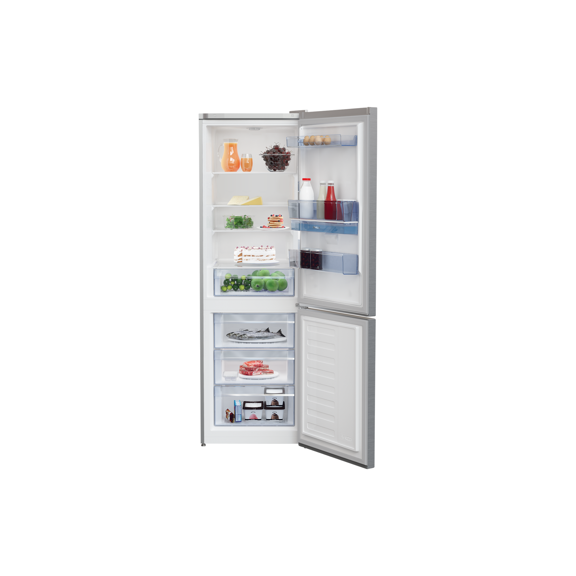 Réfrigérateur Avec Congélateur 343 L Reconditionné BEKO CRCSA366K40DXBN : vue de l'intérieur